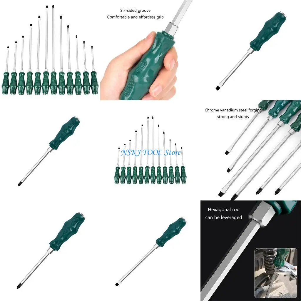 

L8RC Screwdriver 4 5 6 8 10 12 Slotted Screwdriver for Auto Repair
