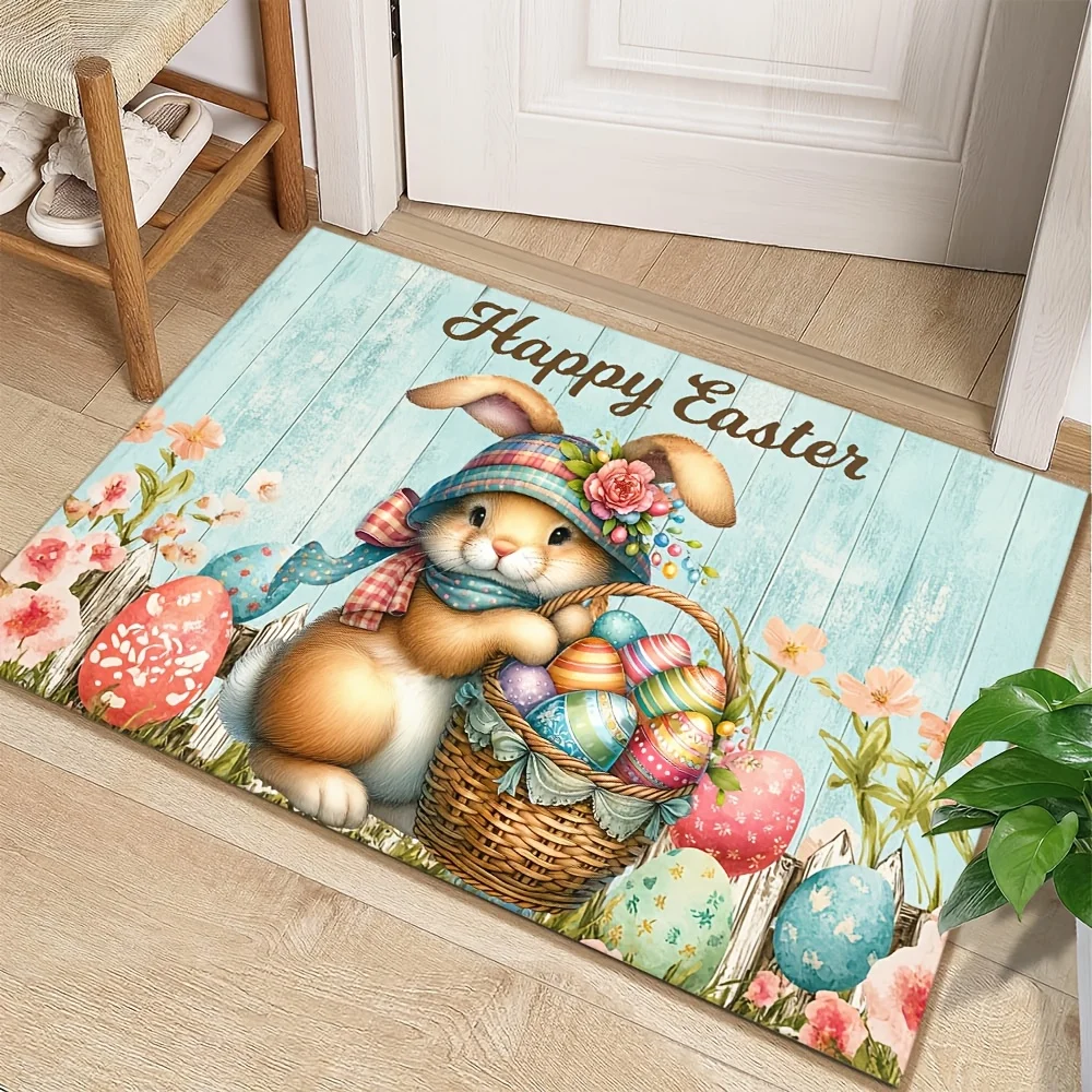 

VIKAMA Best-Selling Bathroom Flannel Rug Bathroom Foot Mats Water-Absorbing Printed Entrance Door Carpets, Home Decorations