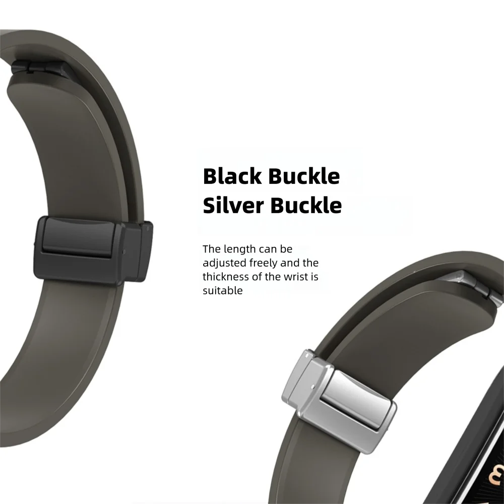 Cinturino per orologio con fibbia pieghevole magnetica per Xiaomi Band 7 Pro Cinturino per orologio intelligente regolabile in silicone delicato sulla pelle a sgancio rapido