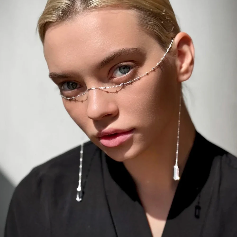 Etnische witte veer gezicht keten kwastje vrouw kostuum accessoires handgemaakte eenvoudige buikdans kraal masker keten maskerade sieraden