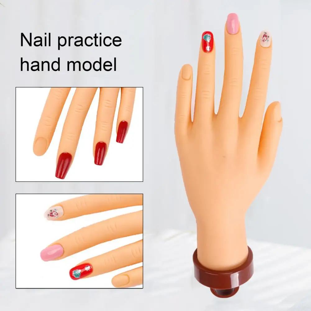 Weiche, flexible Nagel-Übungshand, flexibles Maniküre-Übungshandmodell für das Nageltechnik-Training, realistische Nagelkunst für Acryl