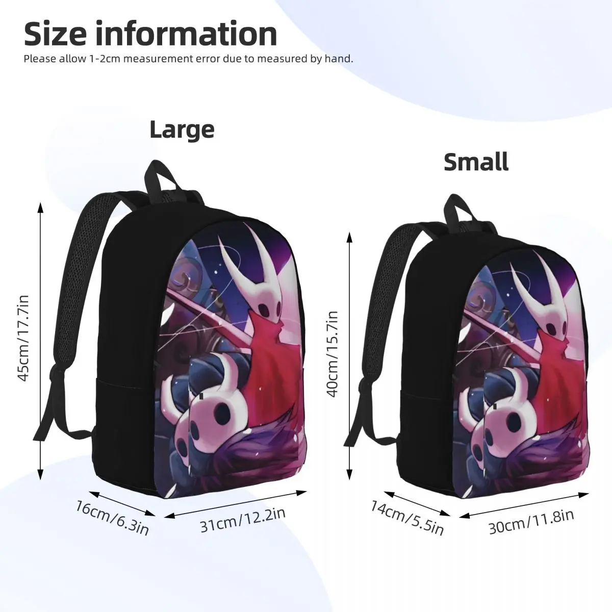 Hollow Knight-mochila informal ligera para hombre y mujer, bolso de hombro para ordenador portátil, senderismo, viaje, aventura