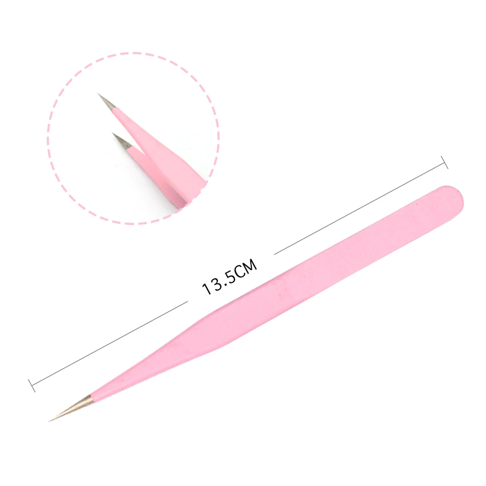 Colored Anti-Static Tweezers for Eyelash Extension Eyebrow Stainless Steel Set Beauty Precision Tweezers Makeup Kit Repair Tools