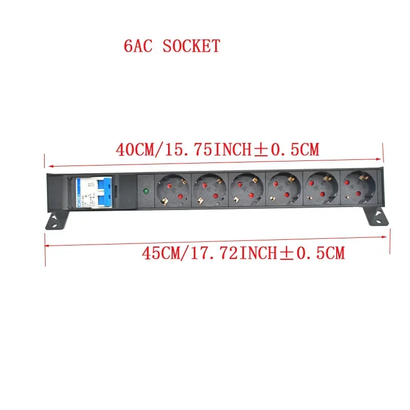 Tiras de alimentación PDU, enchufe de Metal para encimera de escritorio de oficina, salida 1-9AC, fila de muebles, enchufe eléctrico, enchufe europeo, interruptor de aire de 16A y 4000W