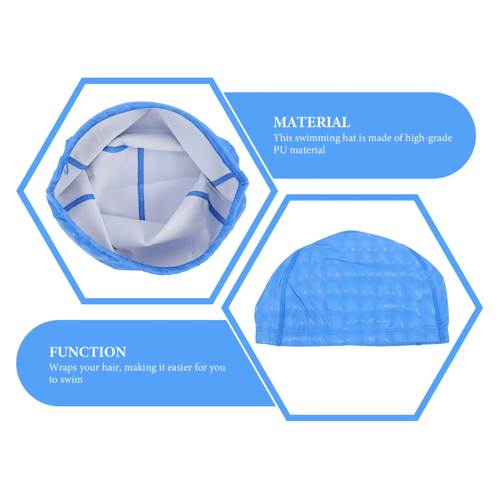 

Durable Waterproof PU Swim Cap Elastic Adult Swim Hat for Long Hair Protection Swimming Accessories Swimming Caps