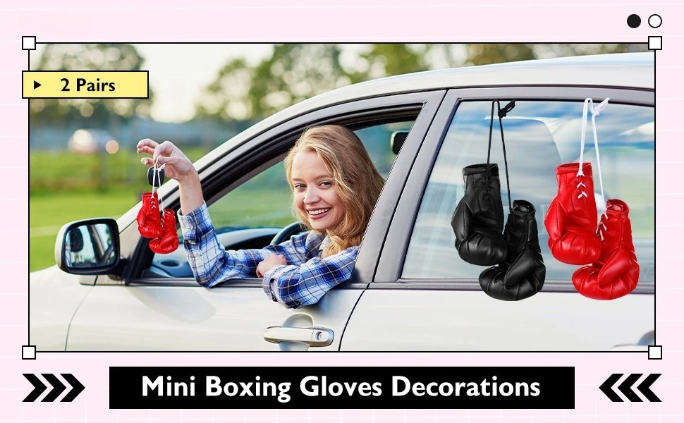 Mini Boxing Gloves Are Used for Car Mirrors Boxing Party Gifts Christmas Decorations Pendants Car Accessories and Keychains