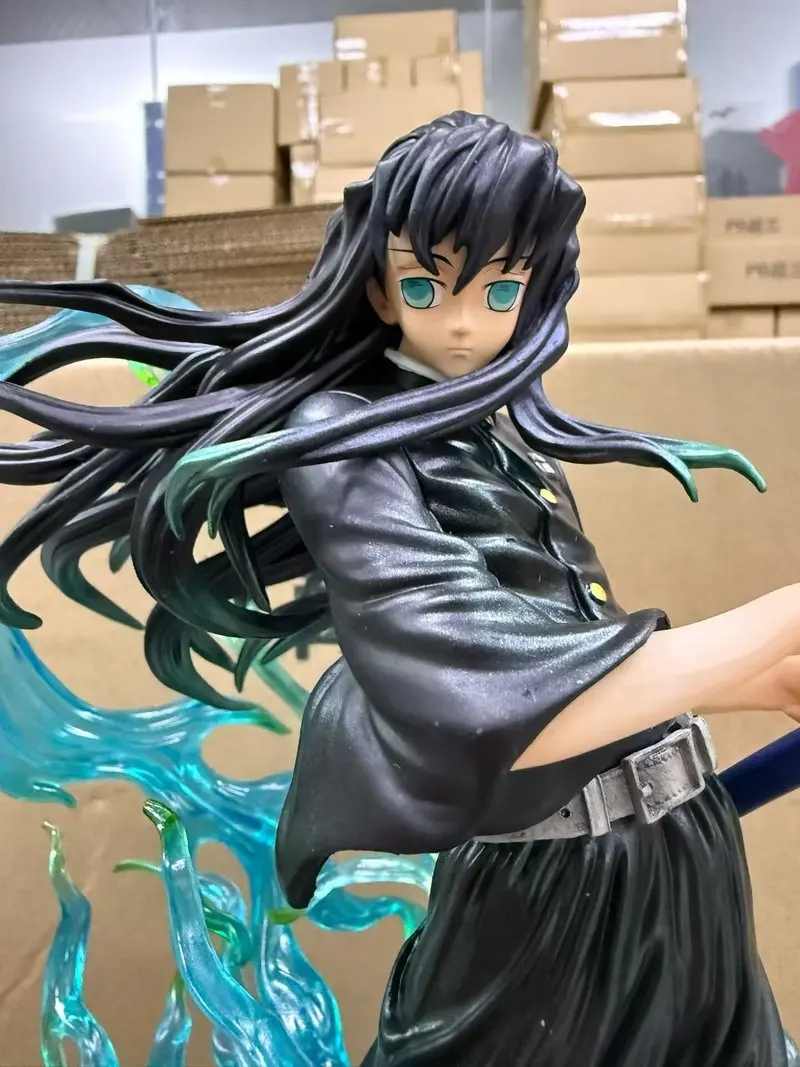

Hot Demon Slayer Mist Hashira Muichiro Tokito Figure Standing Sword Drawing Scene Collectible Statue Model Desktop Ornament