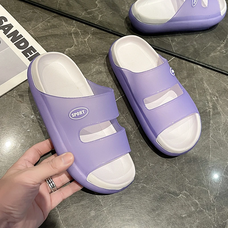 Three-color luminous slippers for women, summer wear, soft casual sports slides, non-slip home slippers，Runs a bit small