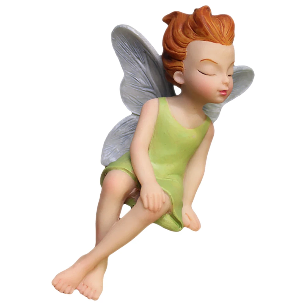 

Floral Resin Pink Flower Fairy Statue Figurines Miniature L Decoration for Desk Garden Small Fairy Sculpture Durabl