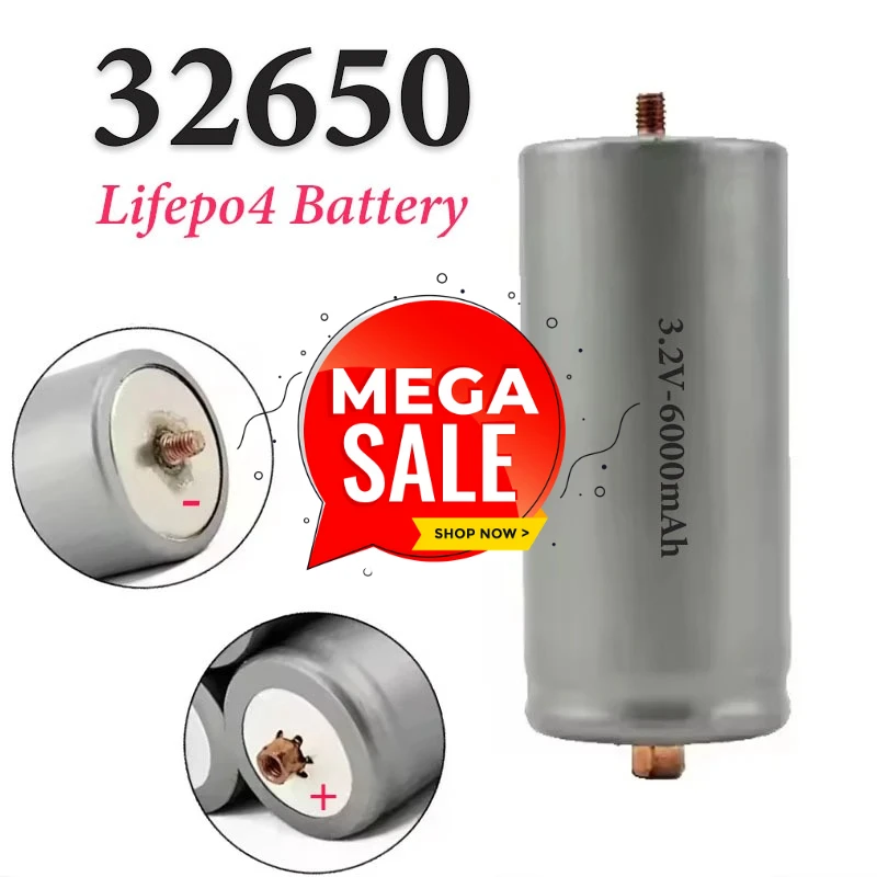 100% Original 32650  3.2V 6000mAh Rechargeable Lifepo4  Battery High Quality Large Capacity Lithium Iron Phosphate Power Battery