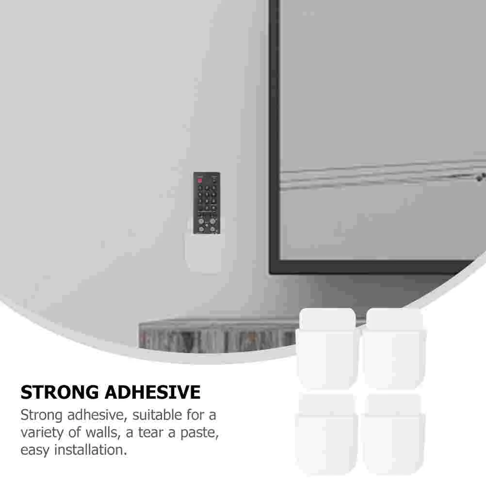 4 Pcs Wall Mounted Storage Box Adhesive Remote Control Holder Cell Phone Charging Bracket Plastic Phone ganizer for Home Office