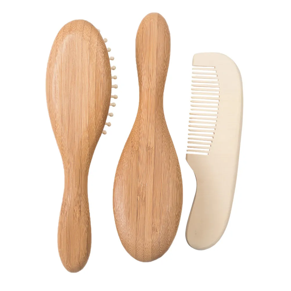 

3Pcs Baby Shower Brush Wool Hair Cleaning Tool Safe Soft Bath Comb Scalp Massage Infant Hair Care Set Baby Shower Brush