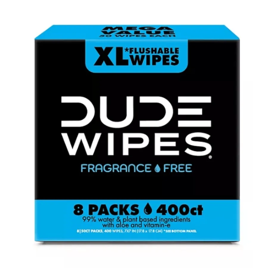 

DUDE WIPES XL Flushable Wipes Fragrance Free 8 ct. 400 wipes