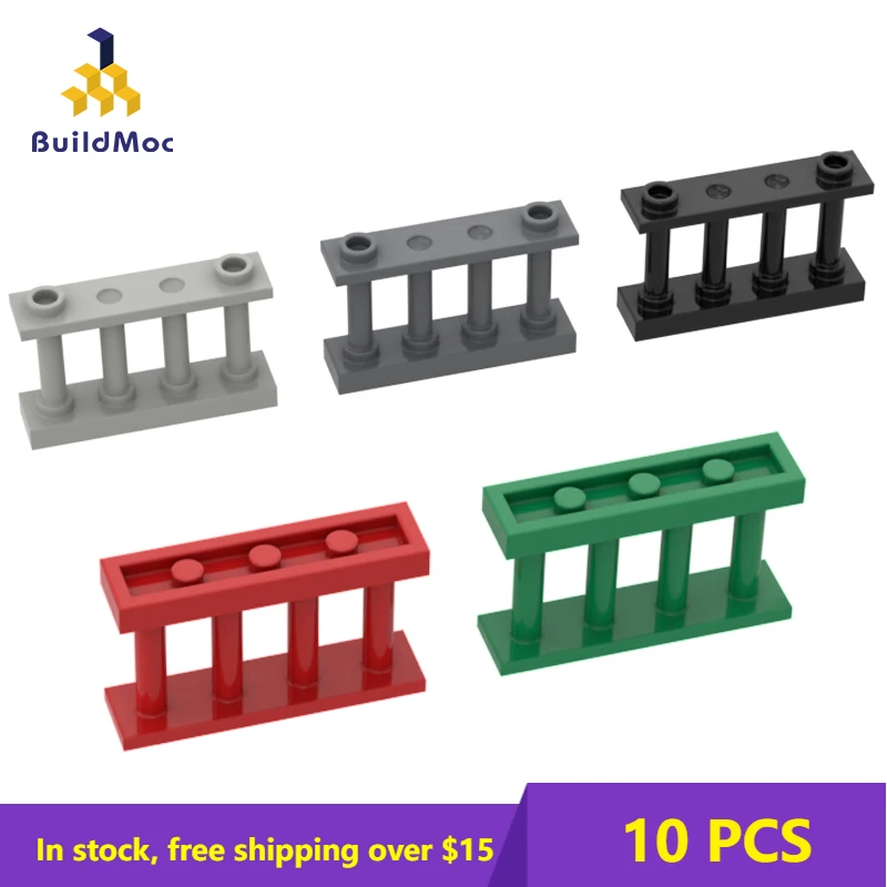 

10PCS Bricks Compatible Assembles Particles 30055 1x4 fence 2 bumps on top Building Blocks Parts DIY DIY Construction gift Toys