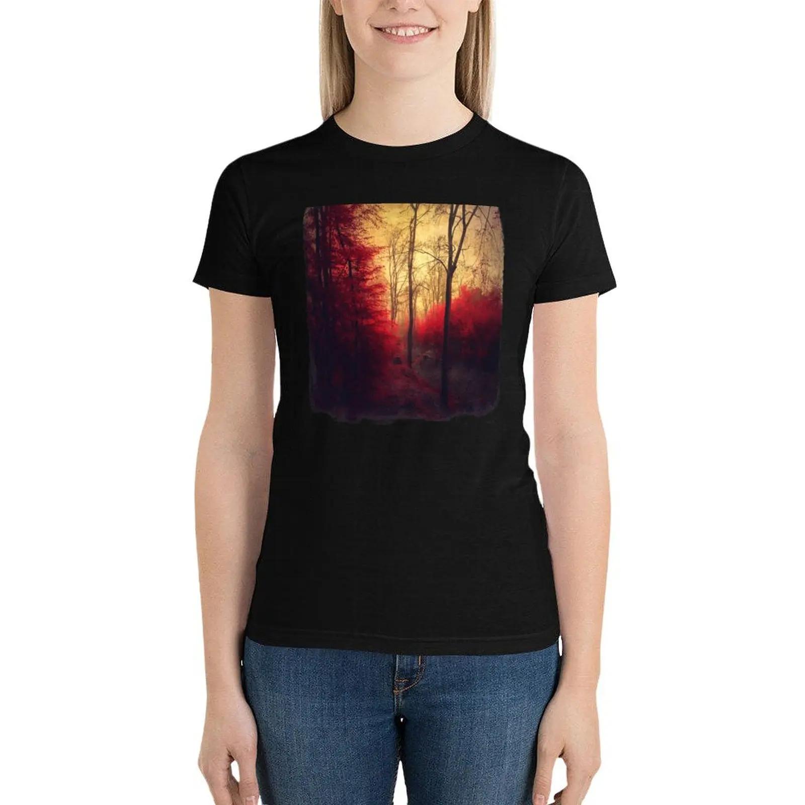 

Ruby Red Forest T-Shirt cute clothes graphics tops cute tops Summer Women's clothing