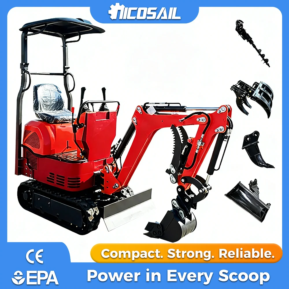 

Nicosail 0.6 Ton Euro 5 Mini Excavator Compact Crawler Digger for European Construction Market