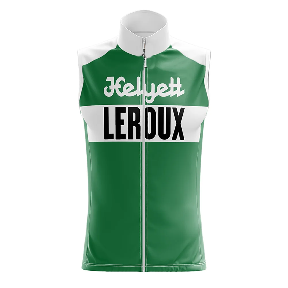 

Windproof HELYETT LEROUX TEAM RETRO CLASSIC Sleeveless Cycling Jacket Vest Gilet Mtb Clothing Bicycle Maillot Ciclismo