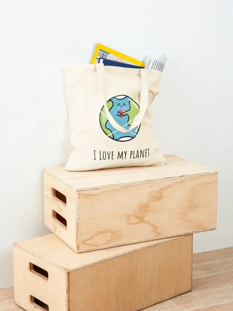 I love my planet Tote Bag large tote bag Customizable tote bag for beach bags for women