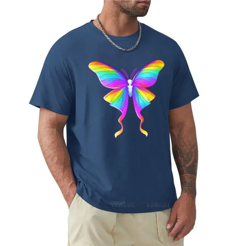 Good Days Will Always Come Again Rainbow Moth T-Shirt summer t-shirt cute tops tops Men's cotton t-shirt