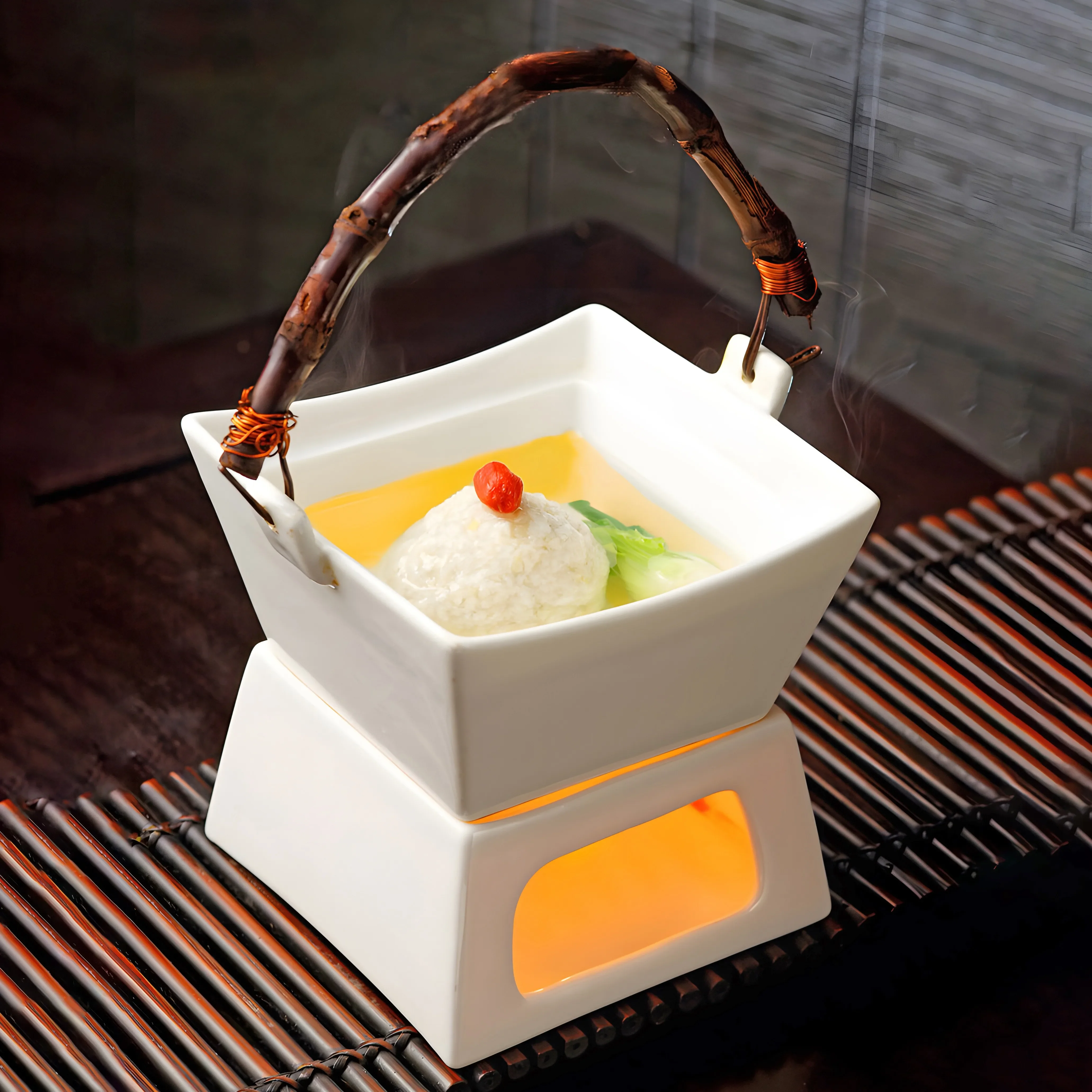 Heated and insulated stew cup, each shark fin soup bowl, the restaurant's characteristic position is Chinese ceramic creative