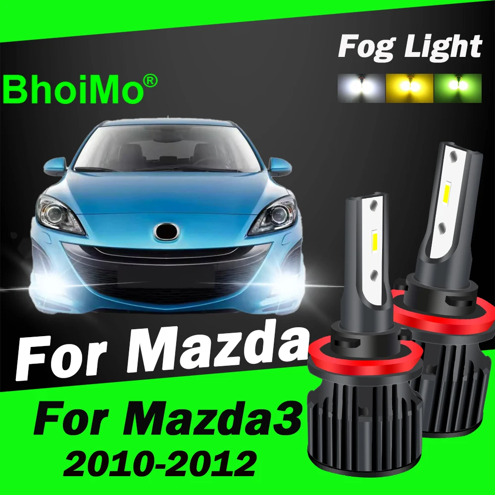 

BhoiMo For Mazda 3 Mazda3 Front Fog Light Led Car Lamp 2010 2011 2012 Bulbs Auto