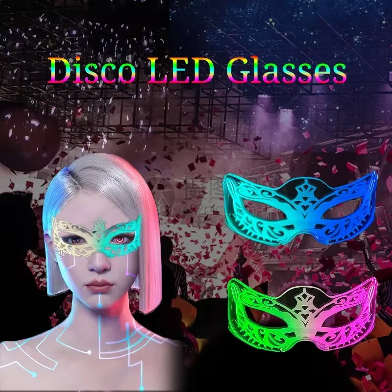 Fluorescent Neon Glasses LED Light Up Party Glasses For Men Women Music Concert Supplies Festival Bar Props Glowing Glasses