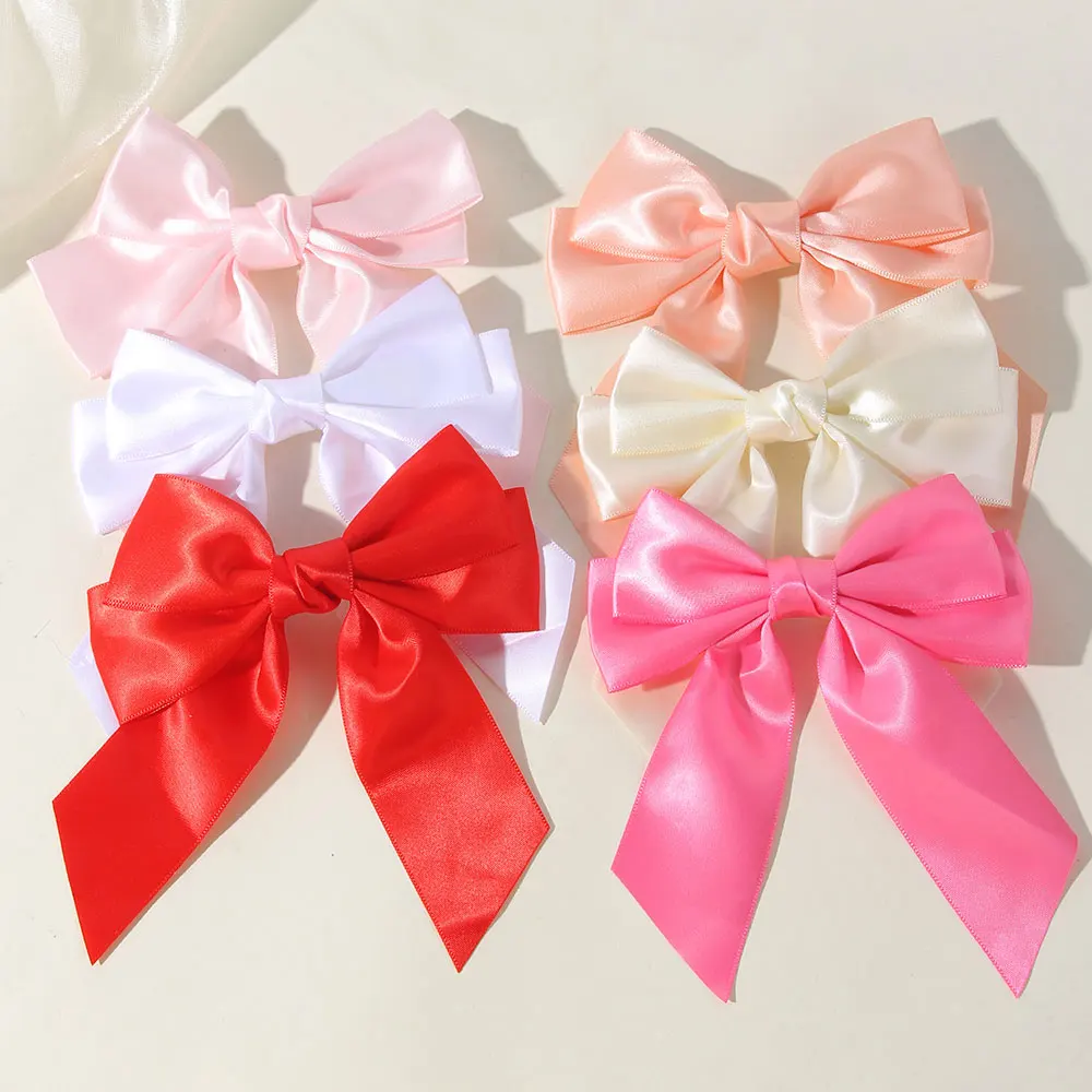 

2 шт., заколки для волос с бантом для девочек, однотонные ленты, банты, заколки для волос, заколки для волос, детский бутик, аксессуары для волос, оптовая продажа