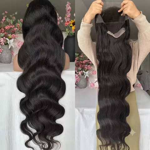 HD 40 Inches 250% 5x5 Glueless Ready To Wear Closure Burmese Remy Human Hair 13x6 Lace Front Human Hair Wigs Transparent Body Wave 13x4 Lace Frontal Wig product image