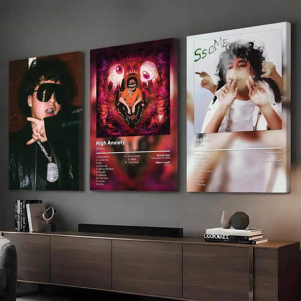 2slimey Singer Album Painting Calligraphy HD Modern Style Inner Frame Canvas Poster Bedroom Room Hallway Wall Art Decor