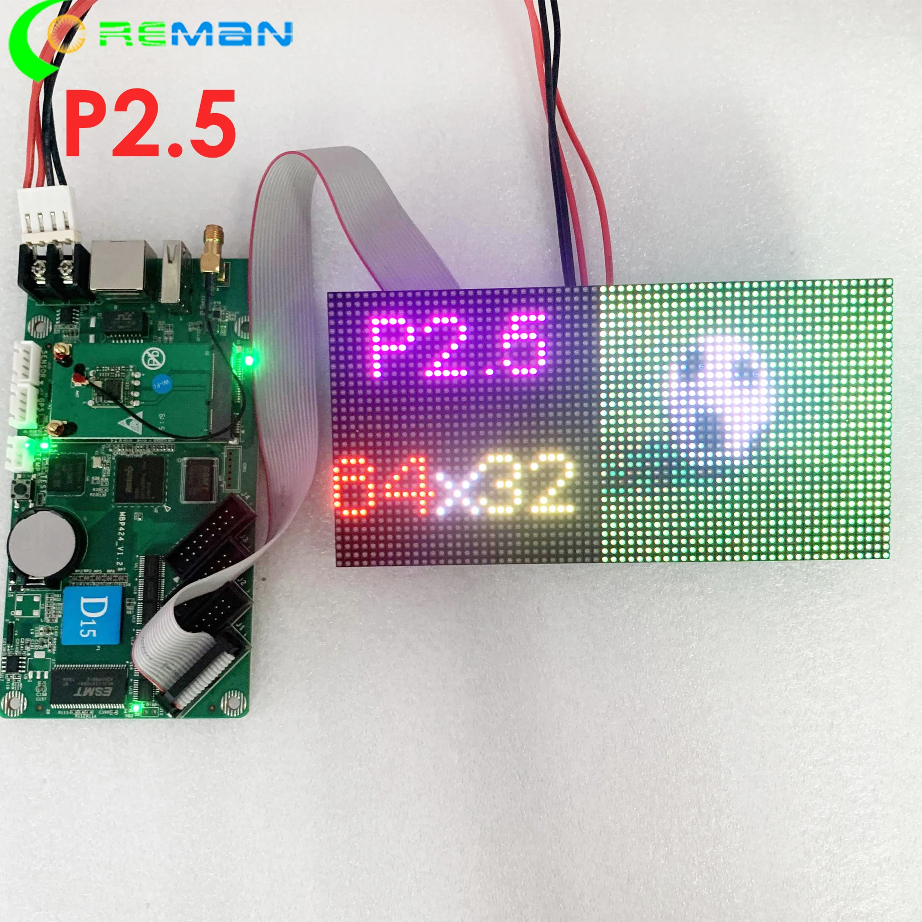 Módulo led p2.5 interno 64x32 pixels 160x80mm icn2037 fm6124 módulo de matriz led rgb simples