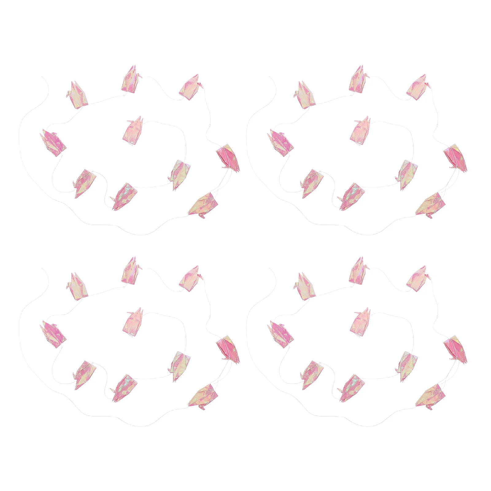 

4Pcs Hand-Folded Waterproof Origami Crane Garlands Wedding Party Decorations Bridal Entrance Photo Props Photography Photo Booth