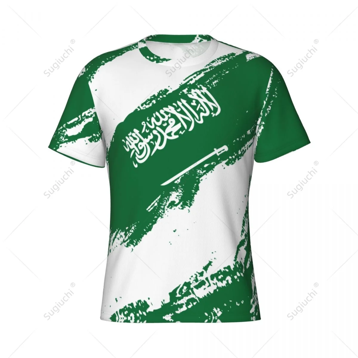 Custom Name Nunber Saudi Arabia Flag Color Men Tight Sports T-shirt Women Tees jersey For Soccer Football Fans