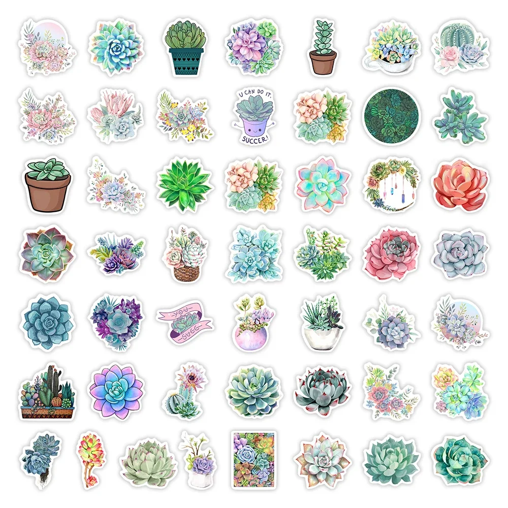 Cute succulent potted plant stickers DIY Toy Gift Decorative Art Graffiti Decal for Phone Luggage Laptop Scrapbook Waterproof