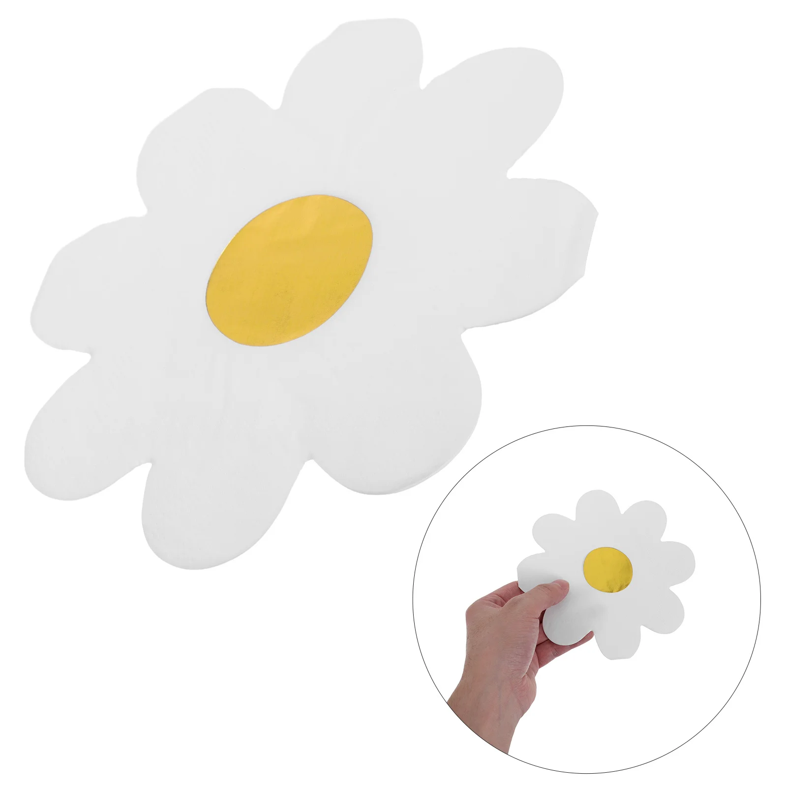 

100 Sheets Flower Shaped Paper Napkins - Spring Floral Disposable Napkins for Wedding Garden Party Birthday Decorative Table