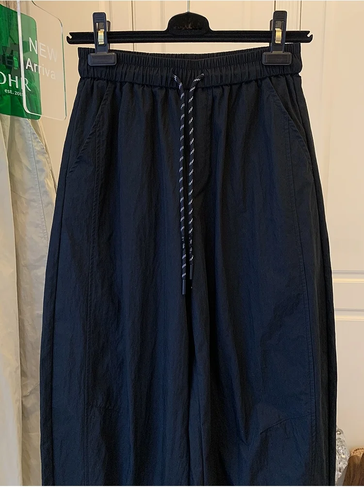 العصرية الصفصاف السراويل النسائية الربيع الصيف رقيقة مرونة الخصر الكورية Sle تسع نقاط السراويل عالية الخصر مستقيم الساق السراويل #2