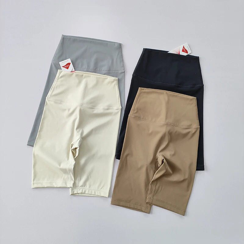 Pantalones cortos deportivos de Yoga para mujer, Shorts ajustados de ciclismo, cintura alta desnuda, transpirables, de secado rápido, para gimnasio,