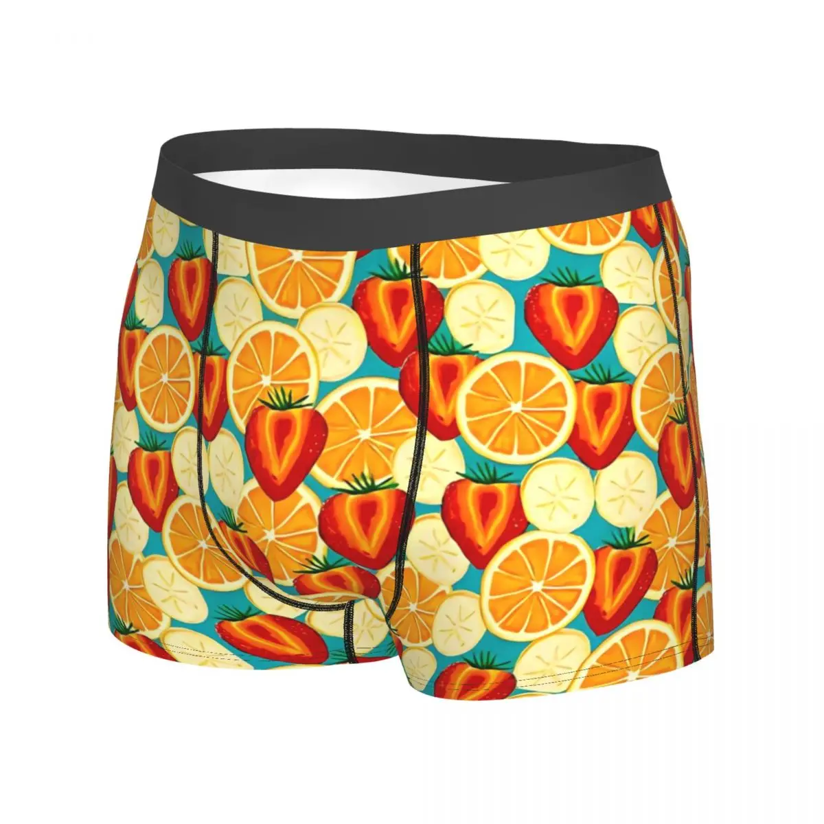 Fruit Print Underwear Strawberry And Orange 3D Pouch High Quality Boxershorts Print Shorts Briefs Sexy Men Panties Plus Size