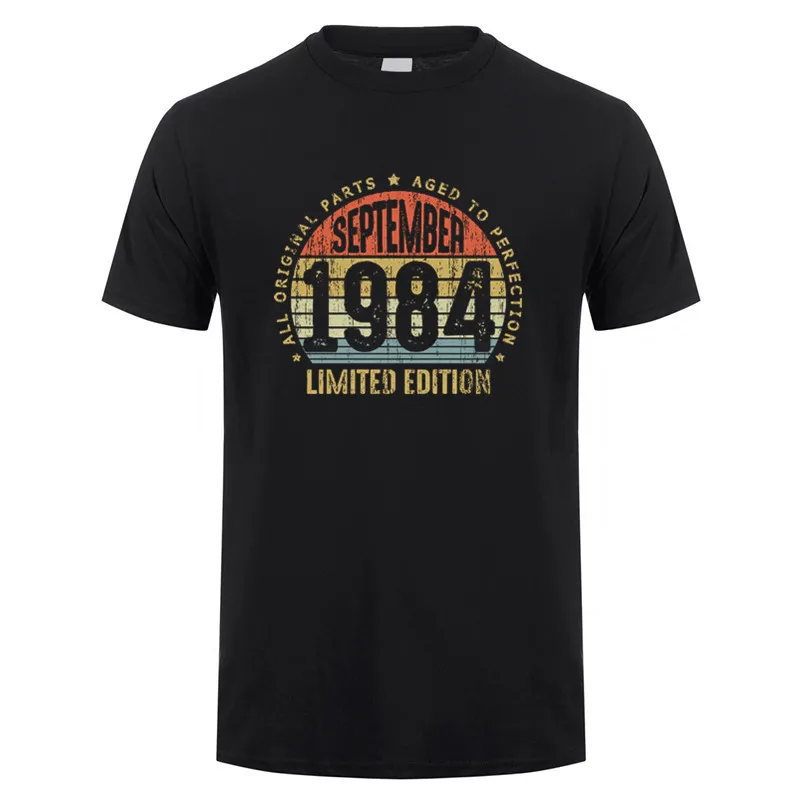 Summer Born in 1984 June May T Shirt Short Sleeve Made March In October November Every Month of 1974 Tees Birthday Gift  SD-005