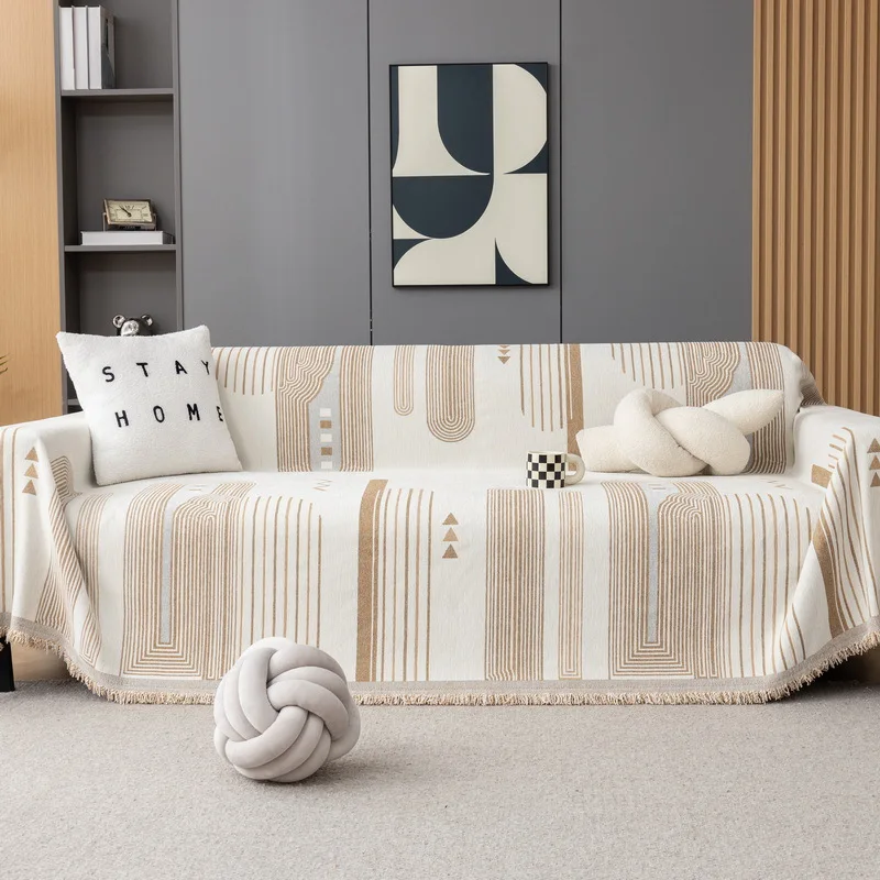 Chenille Sofa Blanket Double Sided Universal Couch Towel Bedsheet Non Slip Dust-proof Furniture Protector Cloth for Living Room