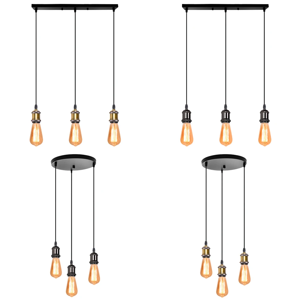 

1/3 Heads Industrial Pendant Lights for Dining Room Kitchen Modern Led Chandelier Ceiling Lamp Indoor Hanging Lighting Fixtures