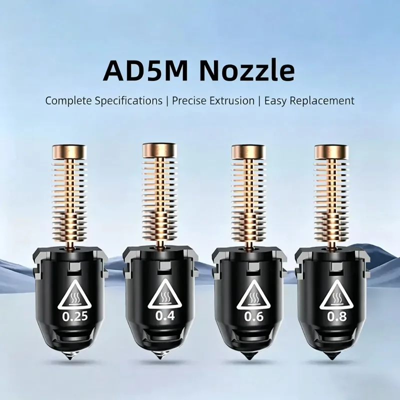 Original For Flashforge Adventurer AD5M nozzle/5M Pro Nozzle Kit Assembly Hotend 0.25/0.6/0.8mm High Speed Nozzle 3d Printer