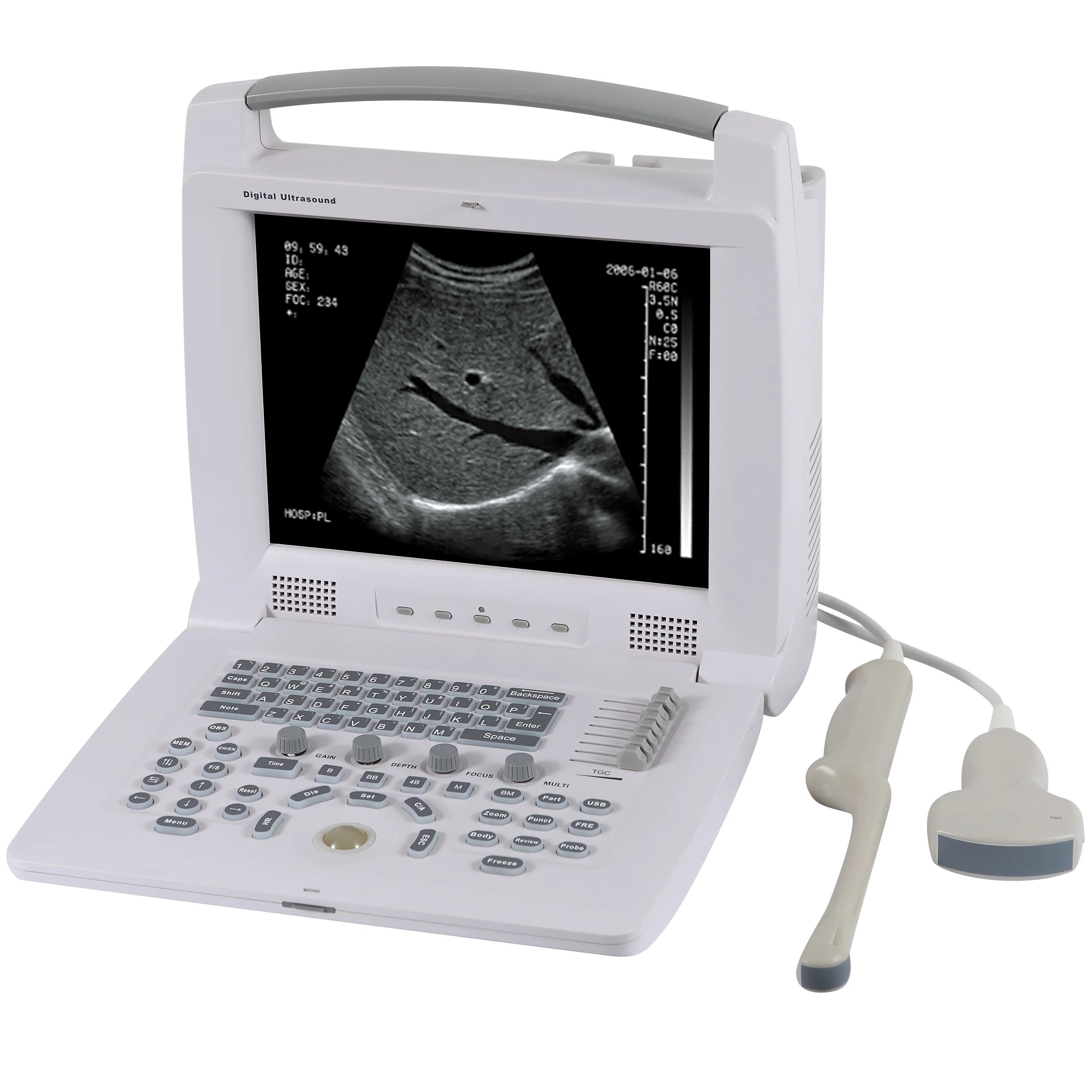 

12.1 inch high resolution monitor portable vet B&W ultrasound scanner machine class II