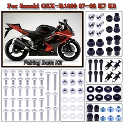 For Suzuki GSX-R1000 2007-2008 K7 K8 Motorcycle Stainless Complete Bodywork Fairing Bolt Kit Screws Clip