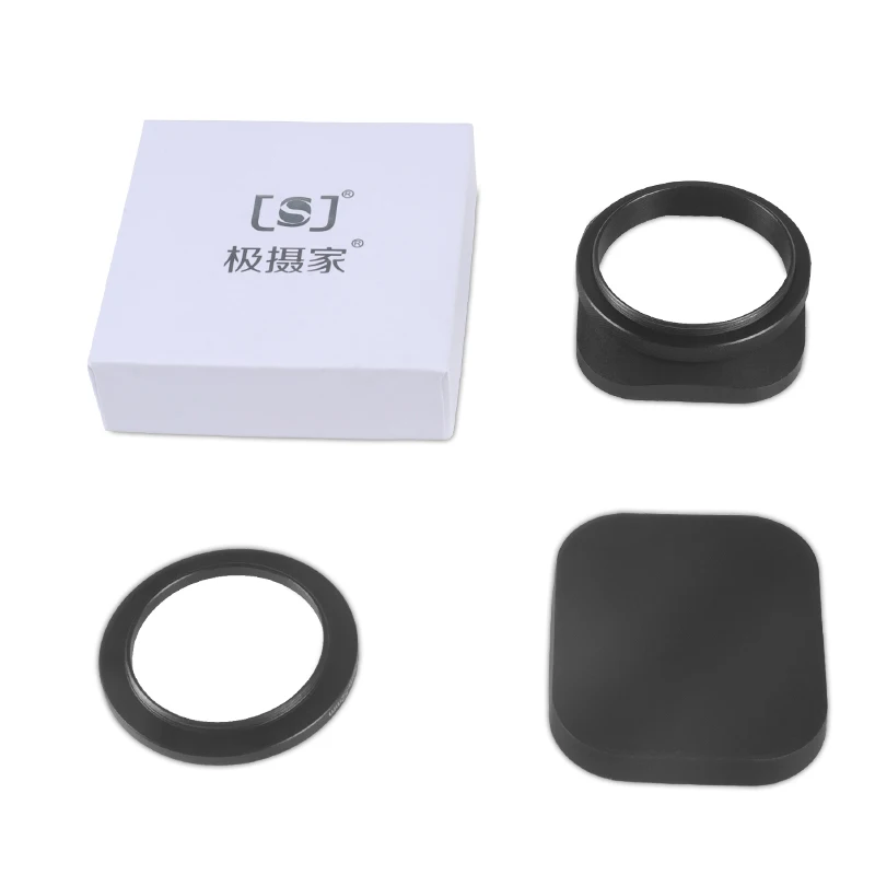 Metal Camera Square Lens Hood Universal Retro Reduce Light for Fuji Fujifim 39mm 43mm 46mm 49mm 52mm Filter Adapter Ring Metal