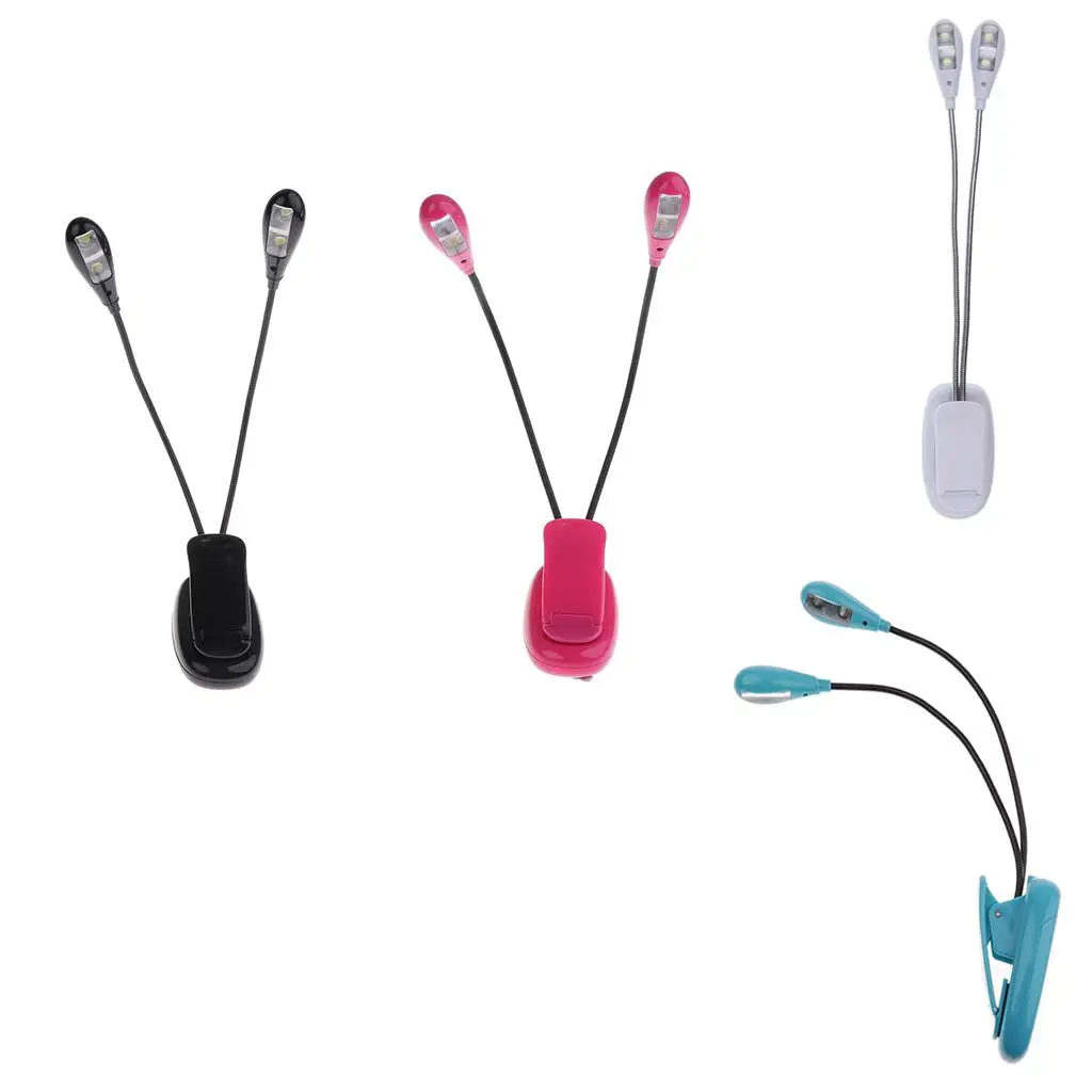 حامل موسيقى LED ضوء قراءة الكتب مدعوم من البطارية وكابل USB ساطع