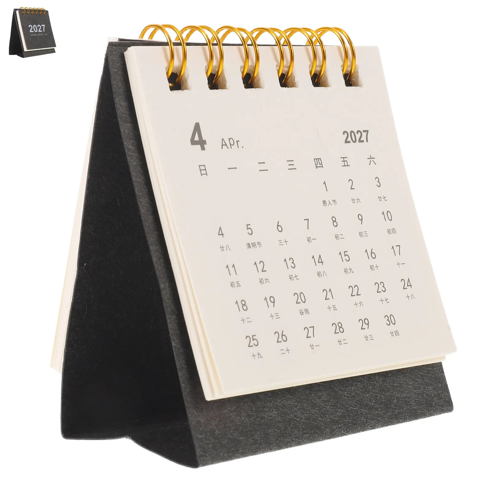 Mini Desk Calendar 2027 Small Brown Desktop Monthly Planner Compact Standing Flip Calendar Office Table Decor 2027 Desk Ornament