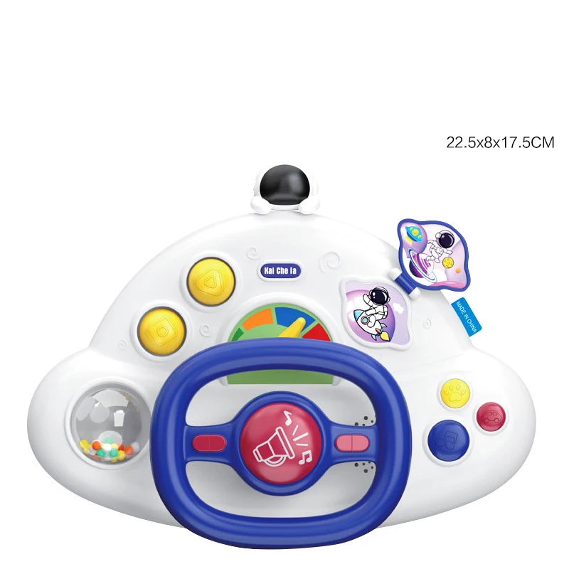 Creative Simulation Car Co-pilot Steering Wheel Toys With Suction Cups Large 360 ° Rotating Steering Wheel With Music Kids Toys