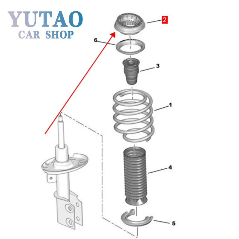 9810246380 Front Shock Absorbing Support Seat Rotating Pressure Bearings for Peugeot408308 Shenlong original factory