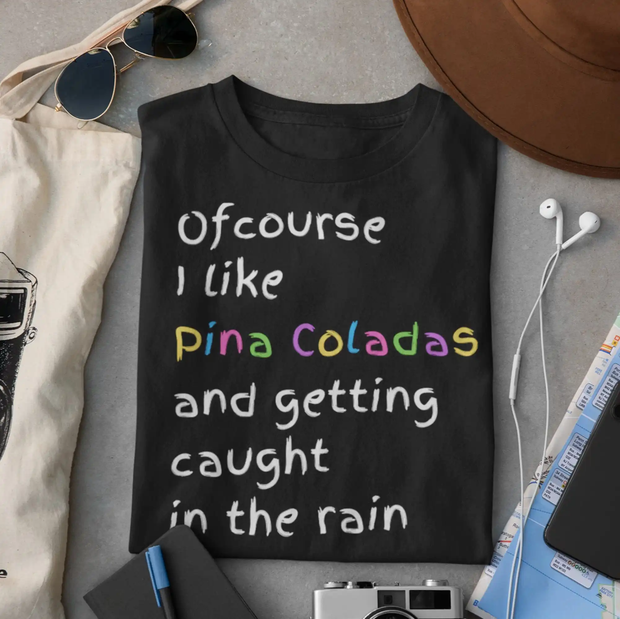 Pina Colada t shirt I like Coladas Cocktail vacay Song lyrics Vacation