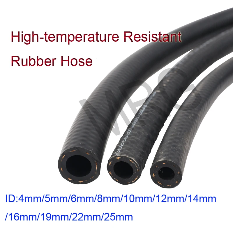 1M Black High-temperature Resistant Rubber Hose High-pressure Gasoline Pipe Automotive Engine Diesel Pipe Fuel Pipe ID 4mm-25mm